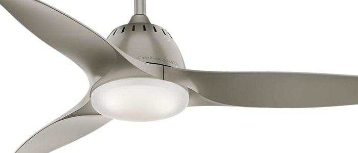 Casablanca Wisp Collection 44” 3-Blade Ceiling Fan in Pewter Gray with Pewter Blades and LED Light Kit