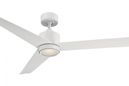 Lotus Collection (indoor/outdoor) 54” 3-Blade Ceiling Fan in Matte White with Smart Home Integration