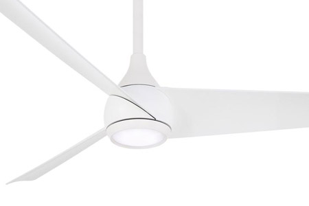 Twist Collection 52” 3-Blade Ceiling Fan in Matte White with Etched Glass LED Lens