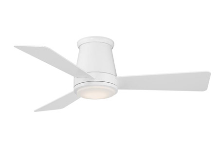 Hug Collection 44” 3-Blade Ceiling Fan in Matte White with Integrated LED Light