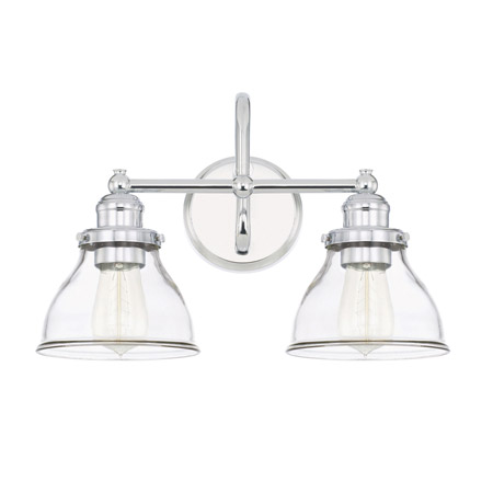 Capital Lighting 8302CH-461. Baxter Collection 2-Light Bath Vanity in Chrome with Clear Glass Flared Shades