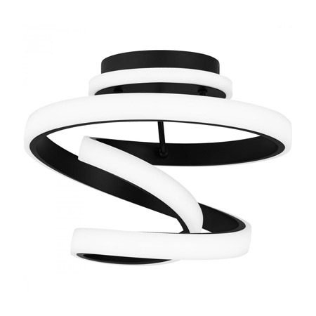 Aviva Collection LED Semi Flush Mount in Matte Black with Swirling Integrated LED Diffuser Quoizel PCAVI1713MBK