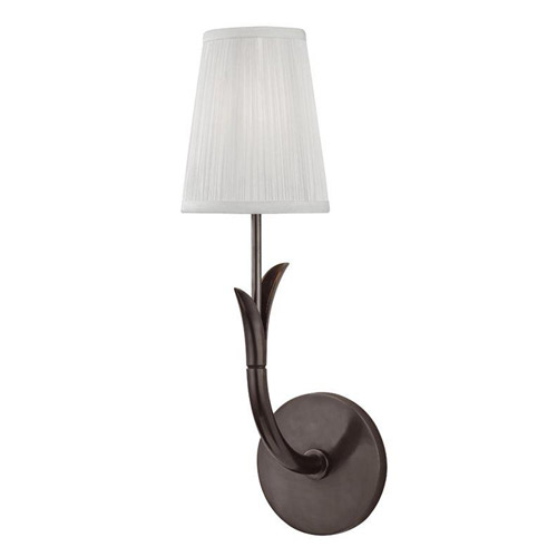 Deering Collection 1-Light wall Sconce in Olde Bronze with Silk Pleated Fabric Shade Hudson Valley 9401-OB